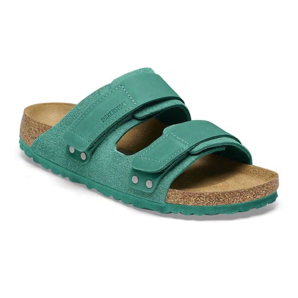 Birkenstock Uji Sandals Men 13 Digital Green NEW Suede Hook Loop Slide EU 46 - Picture 3 of 7